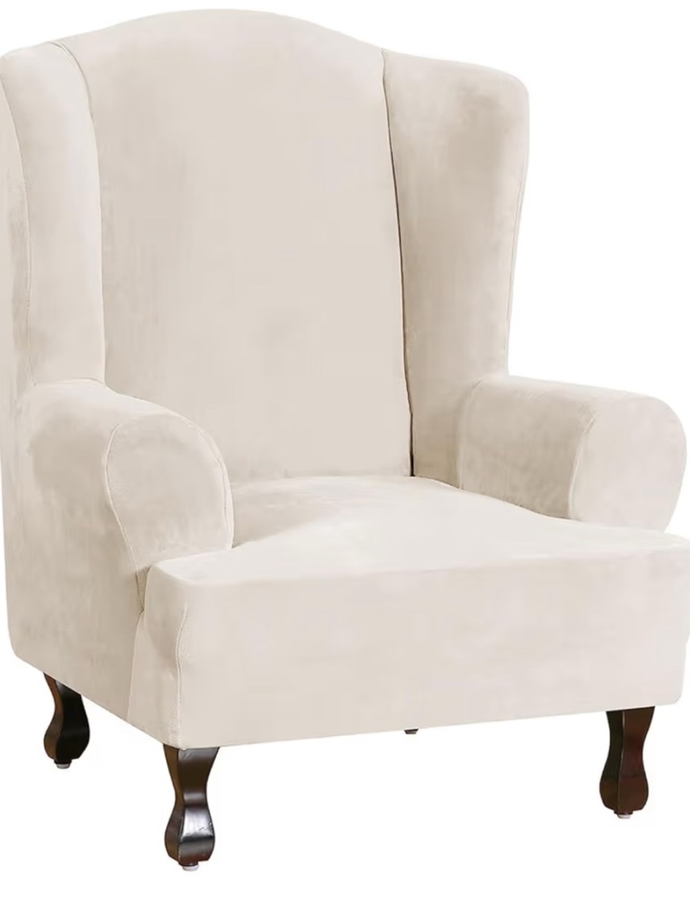 Wing Chair Slipcover Velvet Slipcovers for Wingback Chairs Ivory